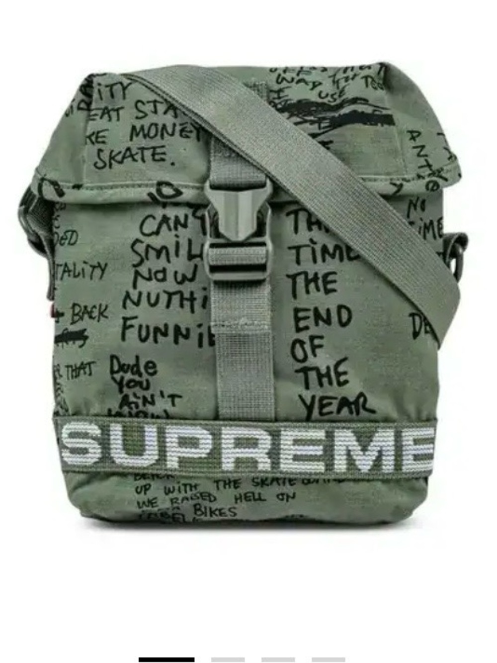 NWT Supreme Olive Green Graffiti Shoulder Messenger Bag